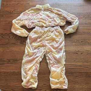 SET- Out from Under Surfside Quarter Zip Cropped Hoodie & Printed Pants, Size M